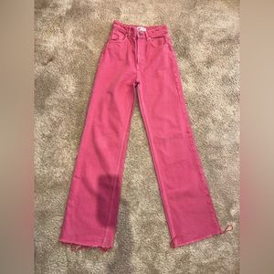ZARA BRIGHT PINK - wide leg straight - DENIM
